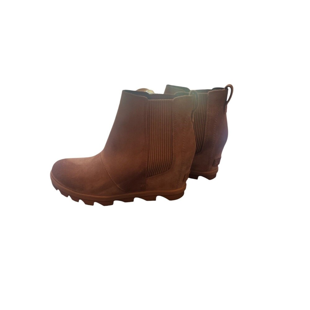 Sorel Joan Of Arctic Wedge II Chelsea Bootie Velvet Tan Gum Size 8.5 - Picture 2 of 12